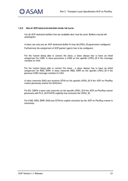 文件:ASAM XCP Part3-Transport-Layer-Specification XCPonFlexRay V1-1-0.pdf