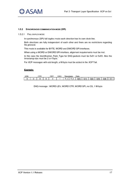 文件:ASAM XCP Part3-Transport-Layer-Specification XCPonSxI V1-1-0.pdf