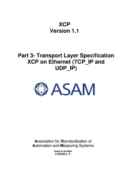 文件:ASAM XCP Part3-Transport-Layer-Specification XCPonEthernet TCP IP.pdf
