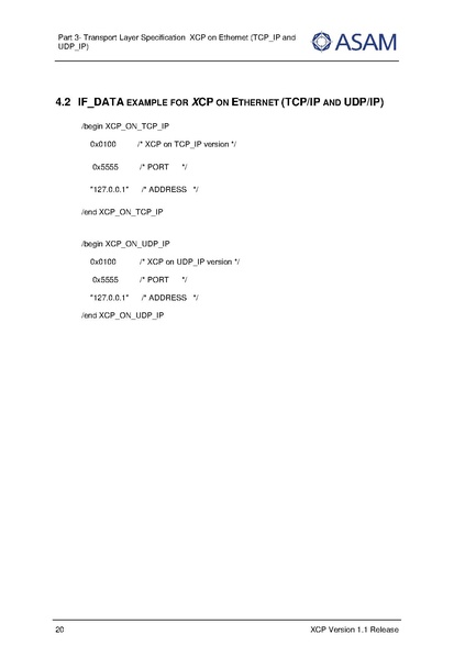 文件:ASAM XCP Part3-Transport-Layer-Specification XCPonEthernet TCP IP.pdf